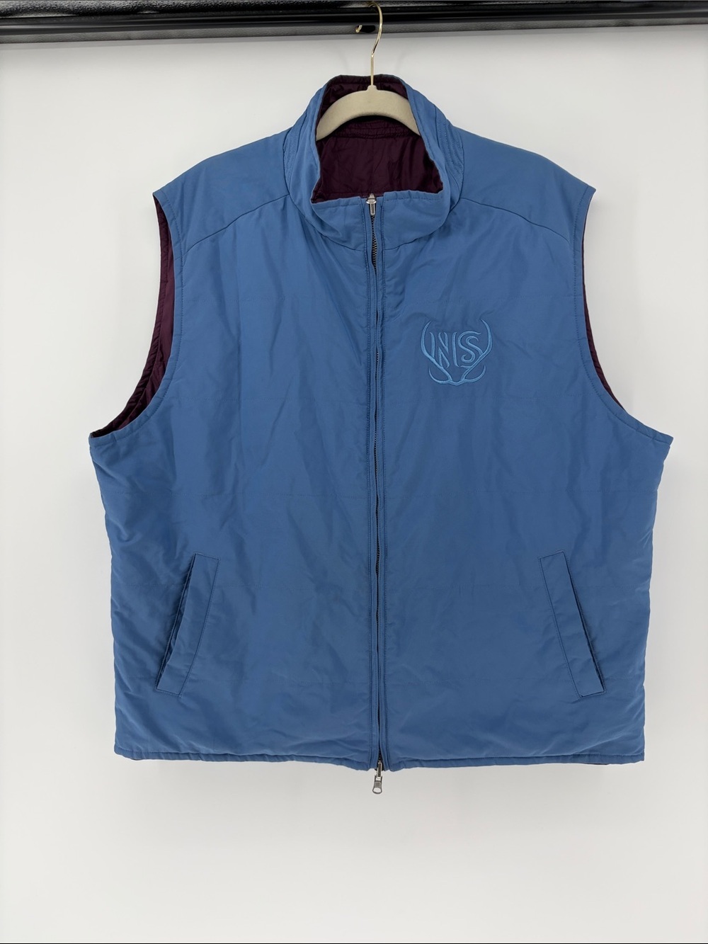 Peter Millar Reversible Men's Blue & Burgundy Quilted Vest XL *read*